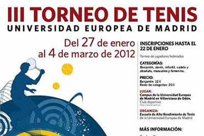 III Torneo de Tenis. Universidad Europea de Madrid