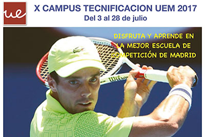 Abierto del plazo de inscripción para el campus de tecnificación de tenis UEM 2017