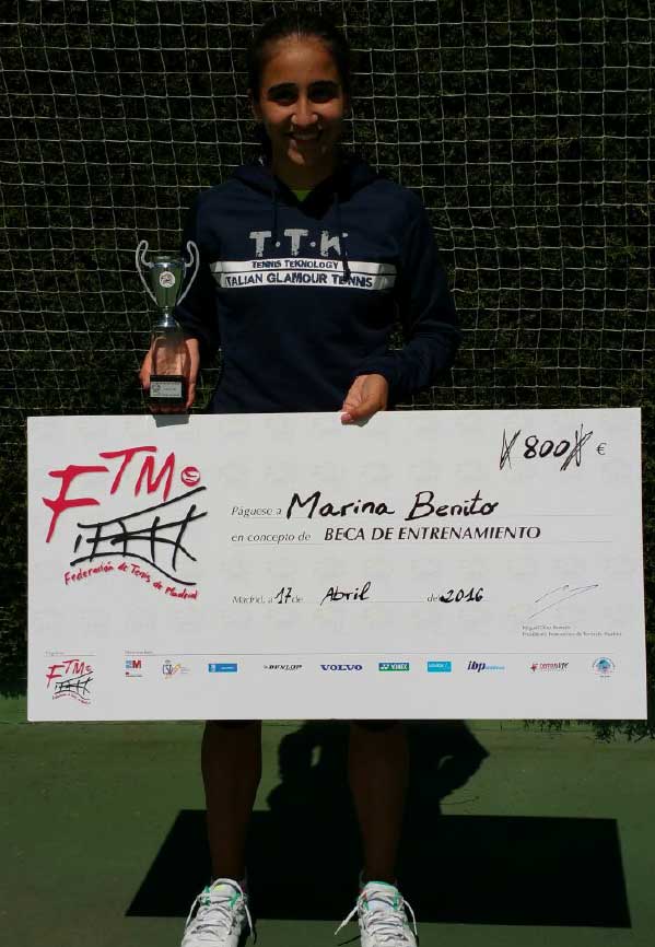 Escuela de Alto rendimiento de Tenis. Marina Benito campeona cadete de Madrid