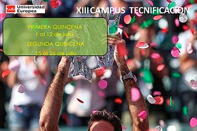 Abierto del plazo de inscripción para el campus de tecnificación de tenis UEM 2019