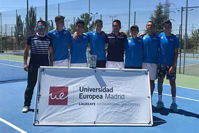 Campeones Tenis en la 1º división Cadete Masculino de Madrid.  Escuela de Alto Rendimiento de Tenis de la UE
