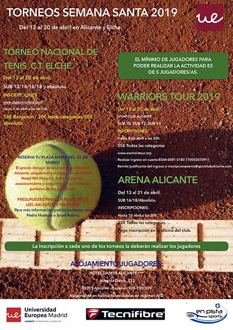 Torneos de Tenis de Semana Santa 2019
