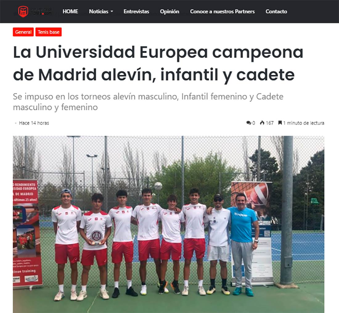 La Escuela de Alto Rendimiento de Tenis de la UE en industriadeltenis.com