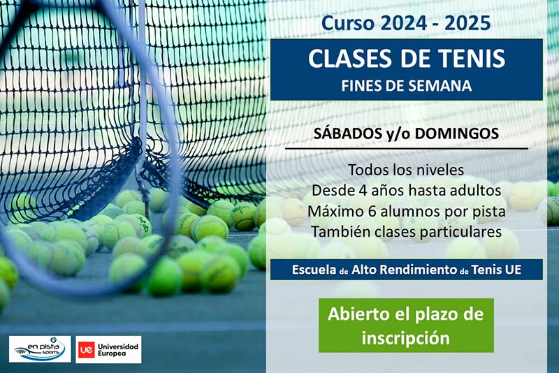 Clases de tenis en fin de semana. Curso 2024-2025